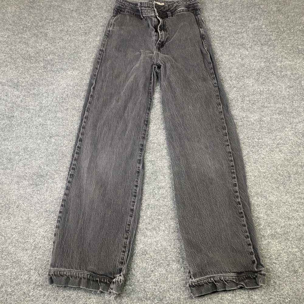 Faherty Brand Womens Wide Leg Jeans Faded Black Organic Cotton WBF2325 26